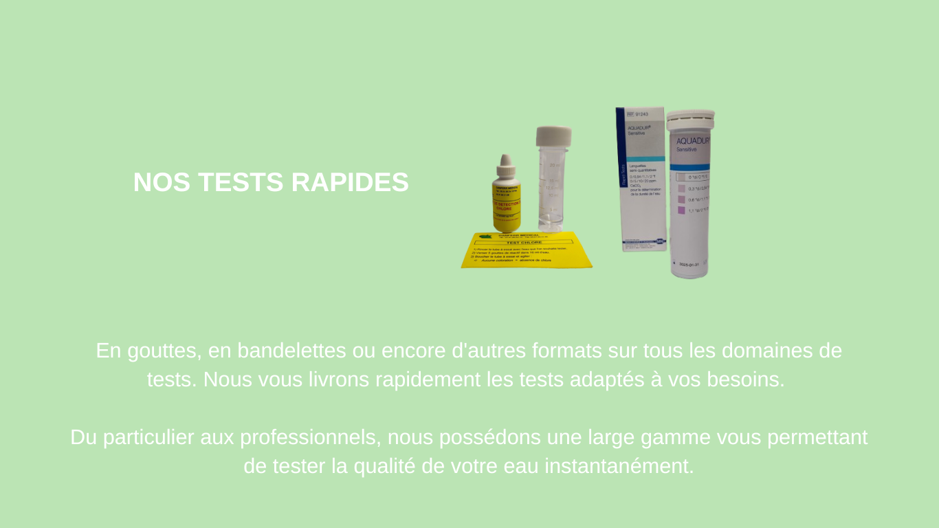 Test en bandelette, en gouttes ou en réactifs