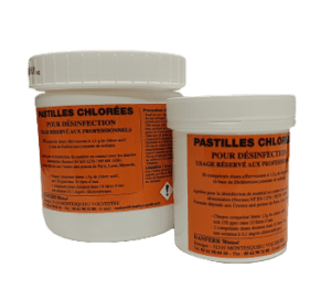 Boite de pastilles de chlore à but de désinfection